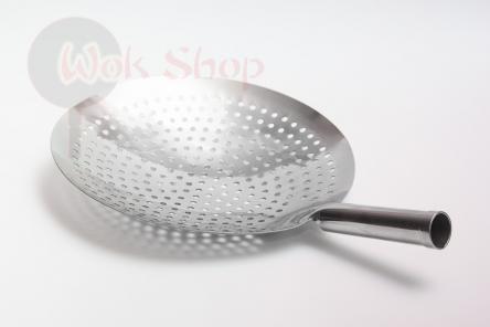 Łyżka cedzakowa duża nierdzewna 28 cm