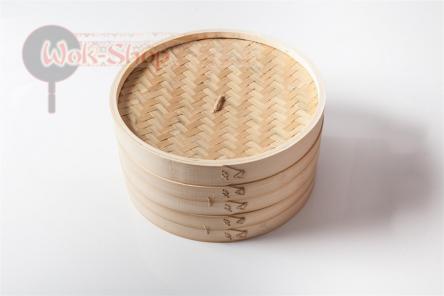 Bambusowy parownik 2-poziomowy 30 cm (duży) (koszyk na parze)