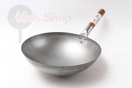 Londyński Wok 33 cm z okrągłym dnem i jednym uchwytem (London Wok)