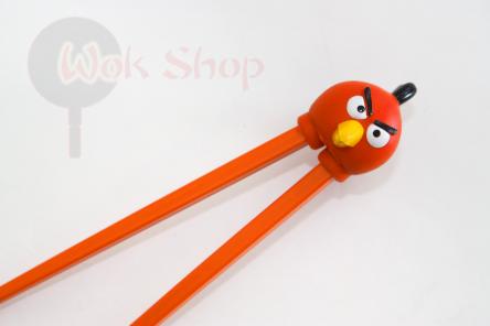 Dziecięce pałeczki do jedzenia, edukacyjne, z uchwytem Angry Birds pomarańczowy