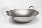 Stalowy wok 35 cm z płaskim dnem i dwoma uchwytami (styl kantoński)