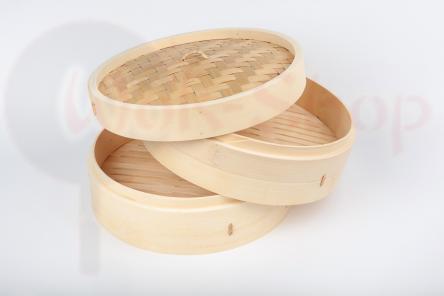 Bambusowy parowar dwupoziomowy 24 cm (koszyk na parze)
