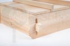 Kwadratowy drewniany parowar 16,5 cm z pokrywką, do podawania potraw