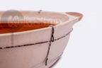 Chiński gliniany garnek Shago 26 cm z drucianym oplotem, z dwoma uchwytami i pokrywką (Shago, Claypot, Suna nabe, sandpot, piaskowy garnek)
